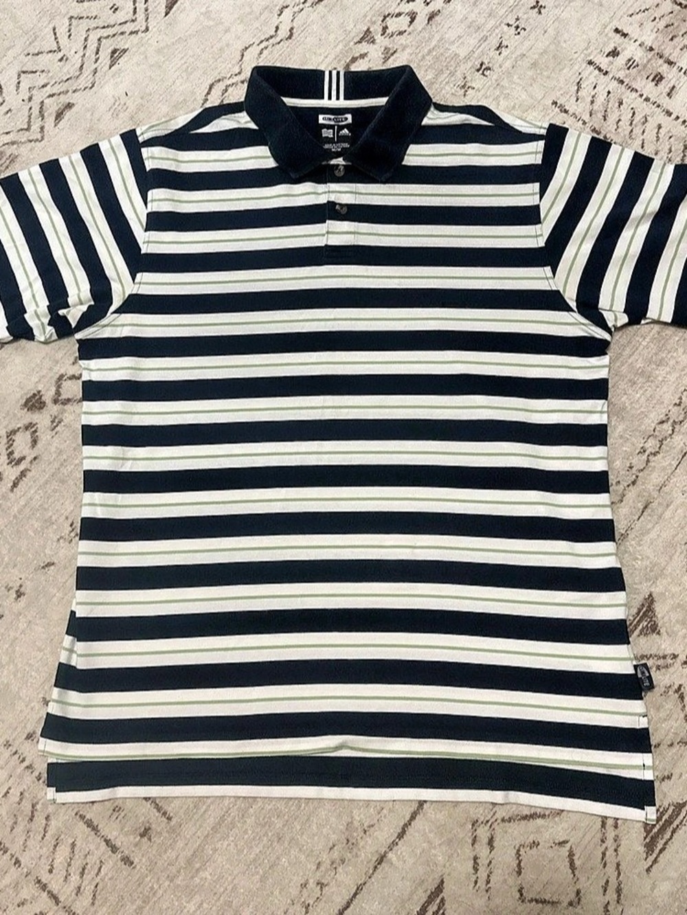 adidas Ohio ClimaLite polo Striped Polo in Black & White Size Medium